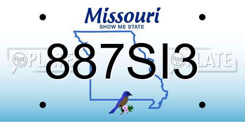 887SI3 Missouri License Plate