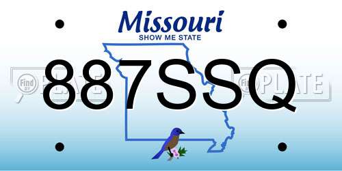 887SSQ Missouri License Plate