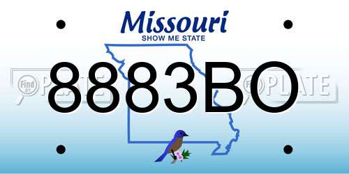8883BO Missouri License Plate