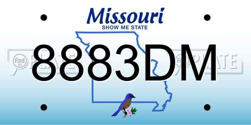 8883DM Missouri License Plate