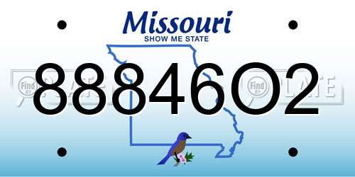 88846O2 Missouri License Plate