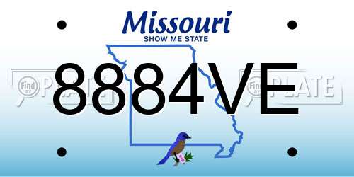 8884VE Missouri License Plate