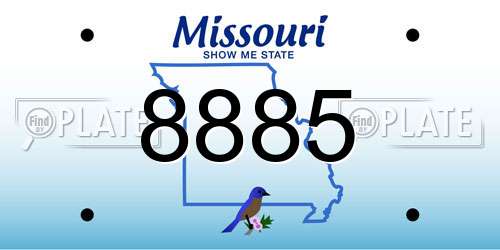 8885 Missouri License Plate