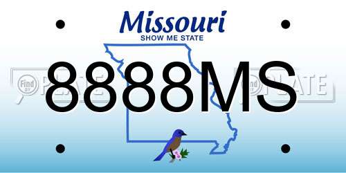 8888MS Missouri License Plate