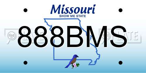 888BMS Missouri License Plate