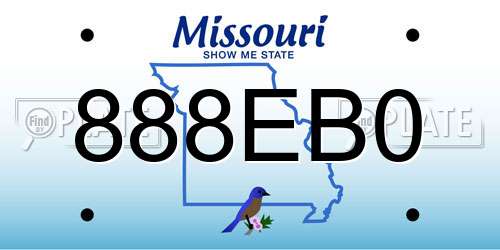 888EB0 Missouri License Plate
