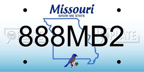 888MB2 Missouri License Plate