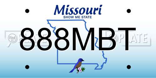 888MBT Missouri License Plate