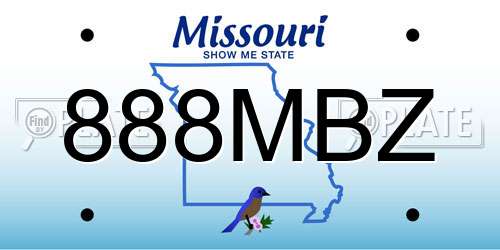 888MBZ Missouri License Plate