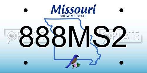 888MS2 Missouri License Plate