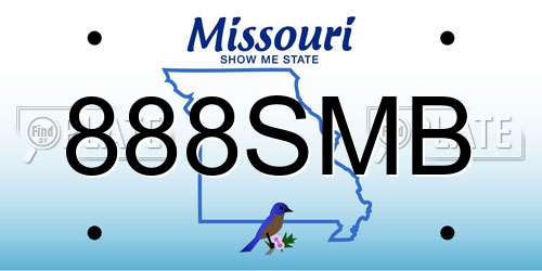 888SMB Missouri License Plate
