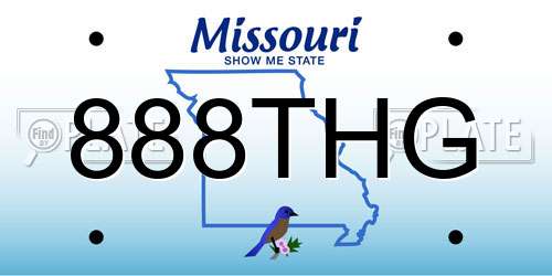 888THG Missouri License Plate