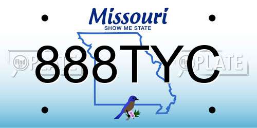 888TYC Missouri License Plate