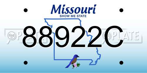 88922C Missouri License Plate