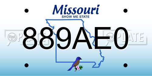 889AE0 Missouri License Plate