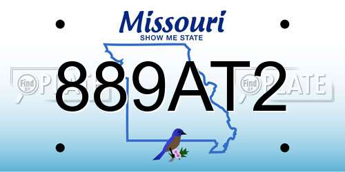 889AT2 Missouri License Plate
