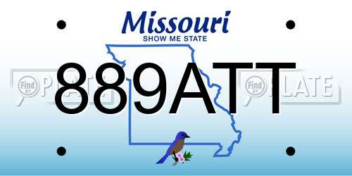 889ATT Missouri License Plate