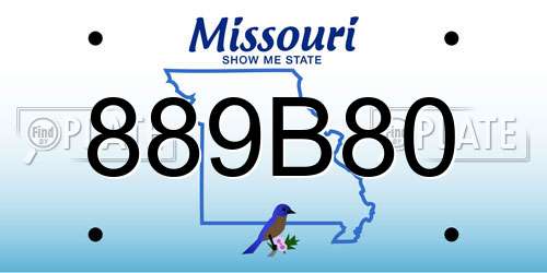 889B80 Missouri License Plate