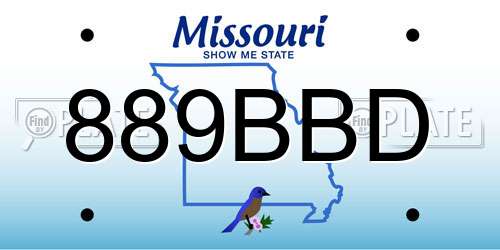 889BBD Missouri License Plate