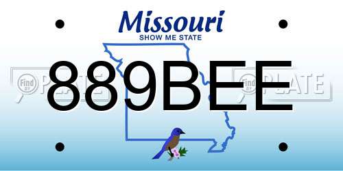 889BEE Missouri License Plate