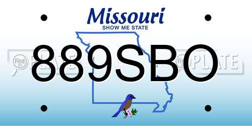 889SBO Missouri License Plate