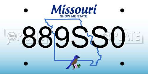 889SS0 Missouri License Plate