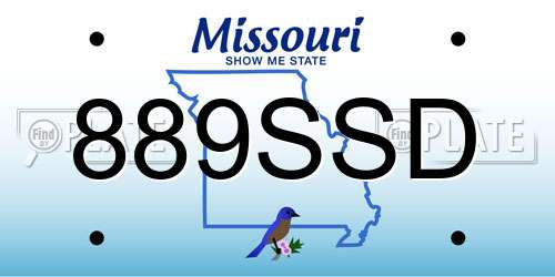 889SSD Missouri License Plate