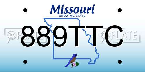 889TTC Missouri License Plate