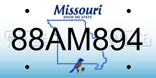 88AM894 Missouri License Plate