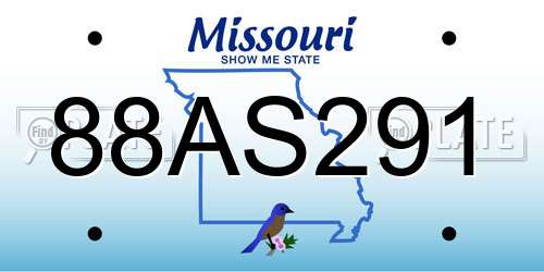 88AS291 Missouri License Plate