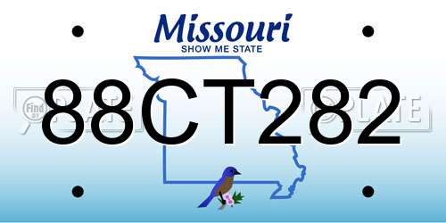 88CT282 Missouri License Plate