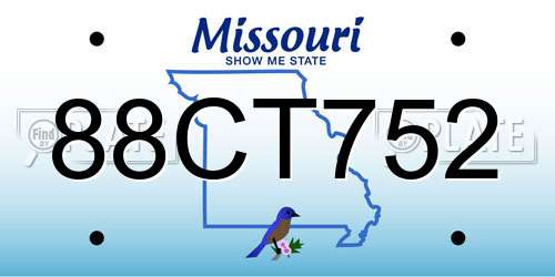 88CT752 Missouri License Plate