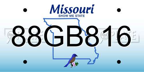 88GB816 Missouri License Plate