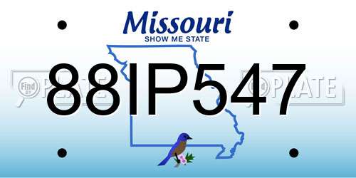 88IP547 Missouri License Plate