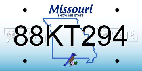 88KT294 Missouri License Plate