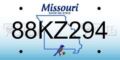 88KZ294 Missouri License Plate