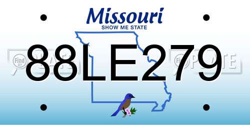 88LE279 Missouri License Plate