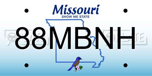 88MBNH Missouri License Plate