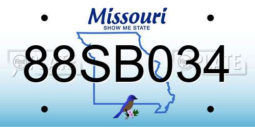 88SB034 Missouri License Plate