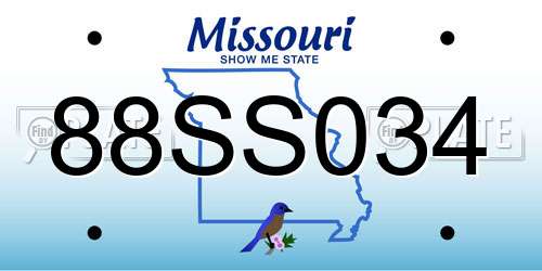 88SS034 Missouri License Plate