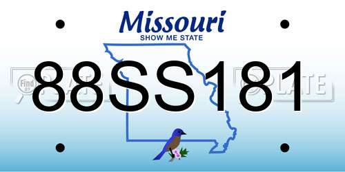 88SS181 Missouri License Plate
