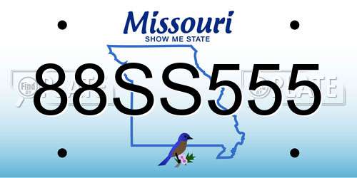 88SS555 Missouri License Plate