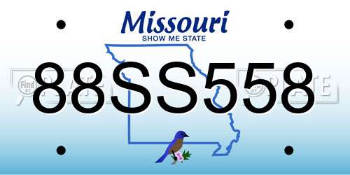 88SS558 Missouri License Plate
