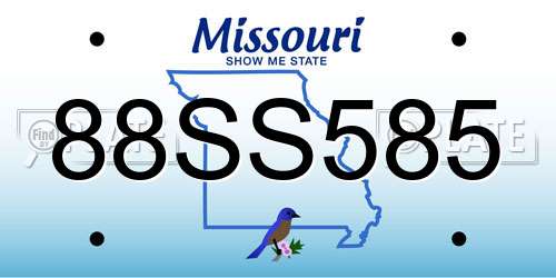 88SS585 Missouri License Plate
