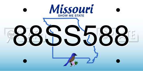 88SS588 Missouri License Plate