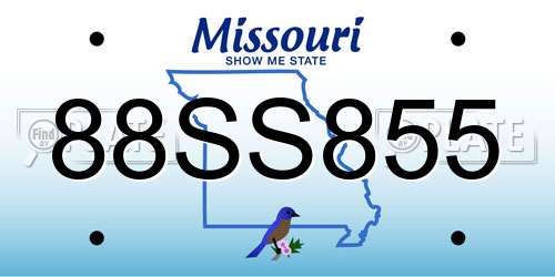 88SS855 Missouri License Plate