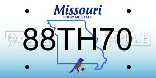 88TH70 Missouri License Plate