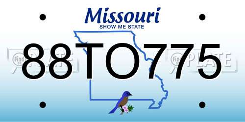 88TO775 Missouri License Plate