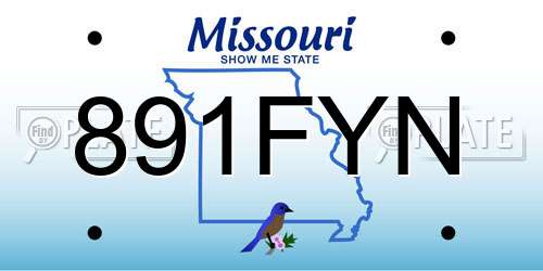 891FYN Missouri License Plate