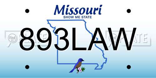 893LAW Missouri License Plate
